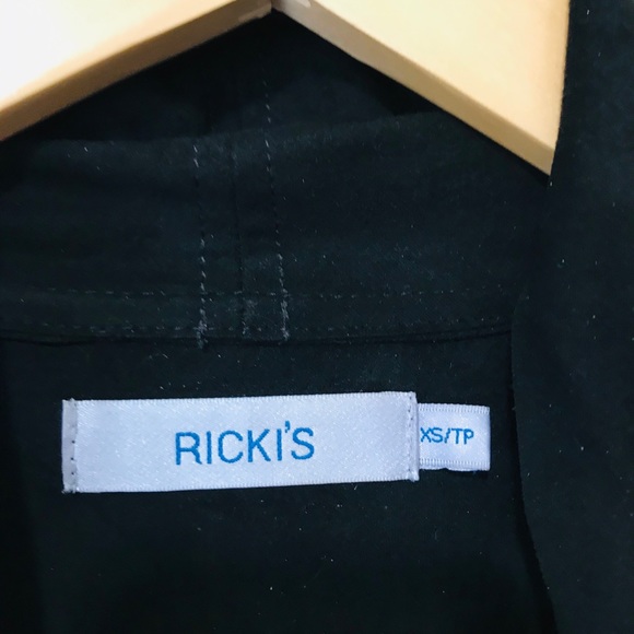 Pleather Sleeve Drape Front Blazer - Picture 3 of 5